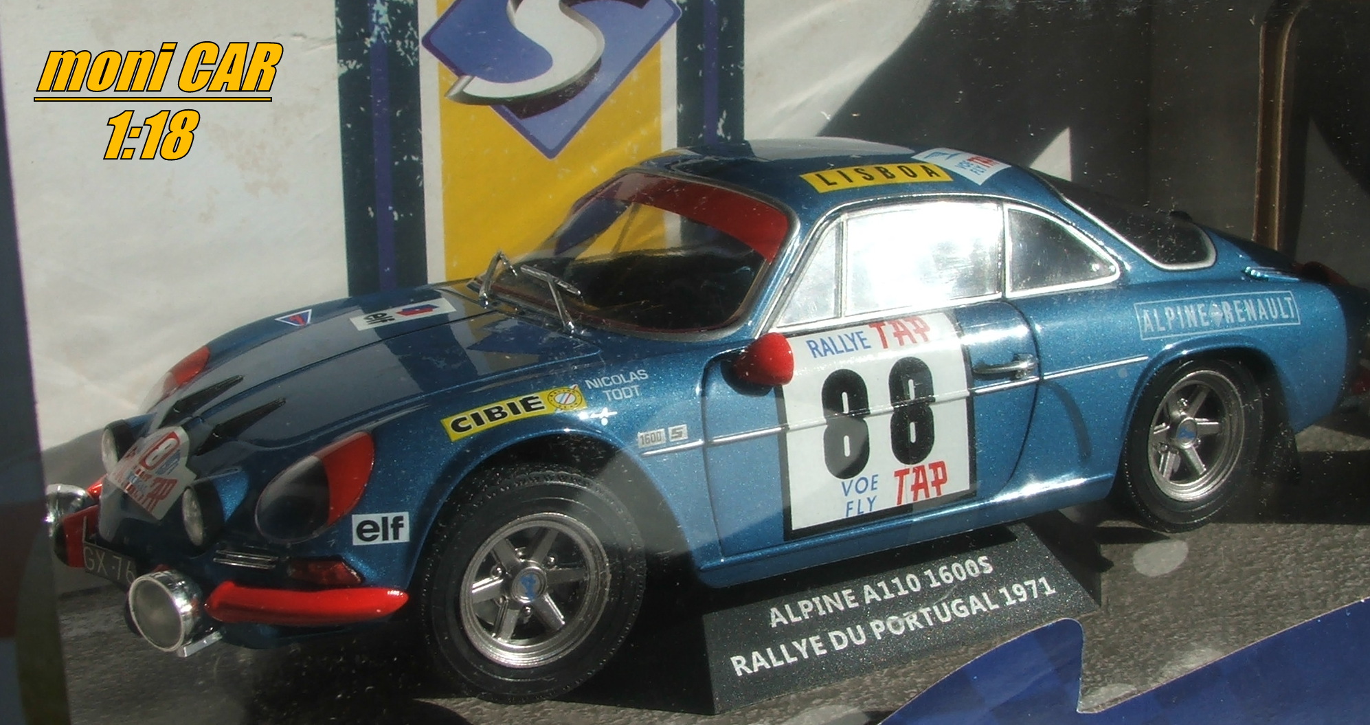 ALPINE A110 1600S #88 J.P.NICOLAS - J.TODT winner Rallye du Portugal 1971 (1:18) SOLIDO