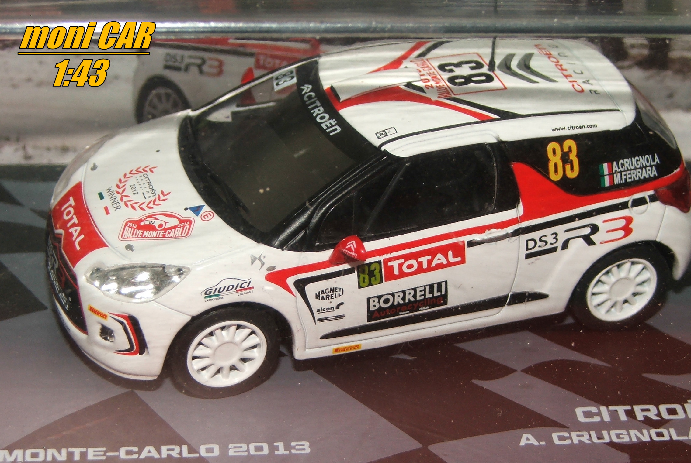 CITROEN DS 3 R3 - No.83 - A. Crugnola - M. Ferrara Rallye Monte Carlo 2013 (1:43) Altaya/IXO