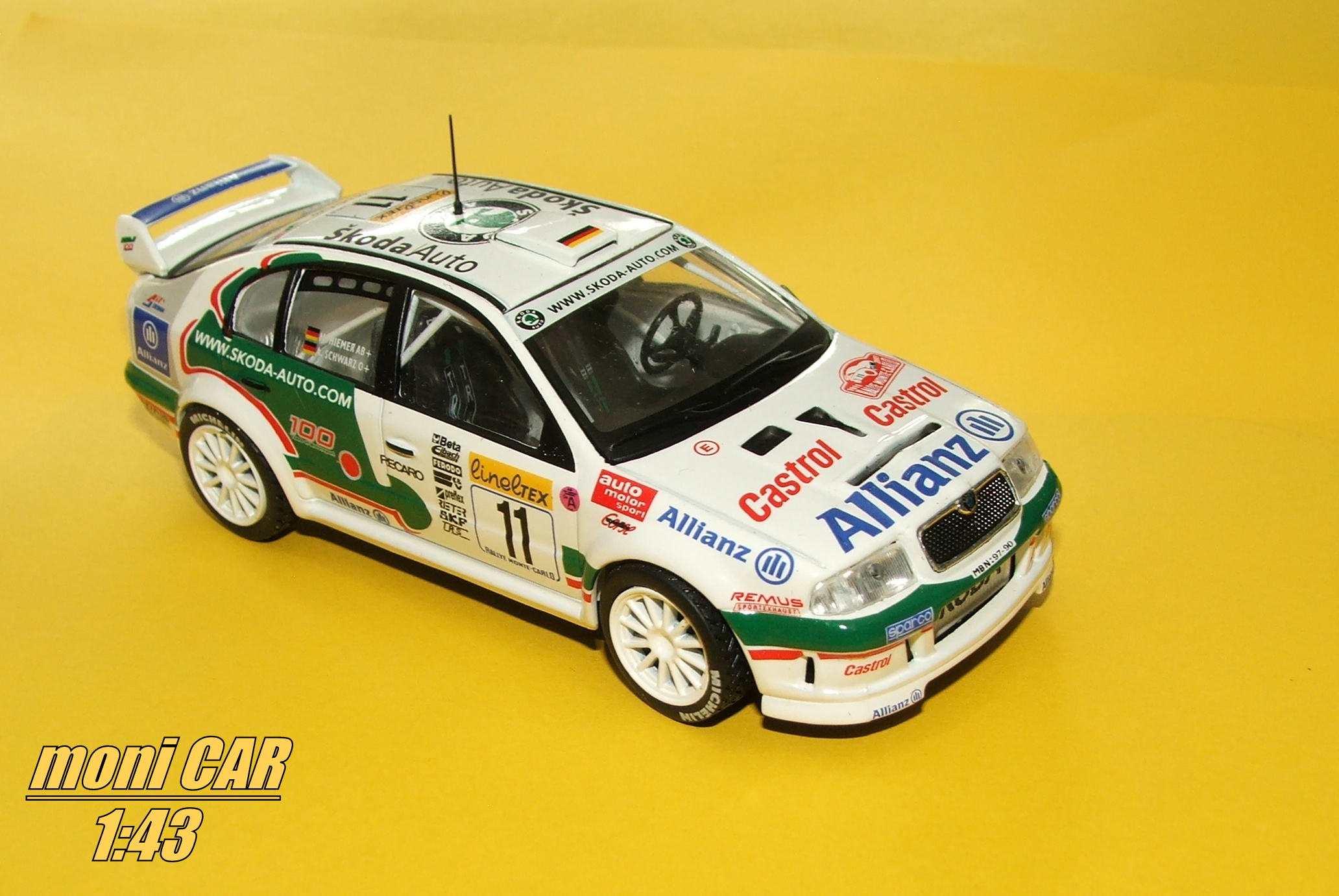 ŠKODA Octavia WRC No.11 - Armin Schwarz - Manfred Hiemer - Rally Monte Carlo 2001 (1:43) Altaya/IXO