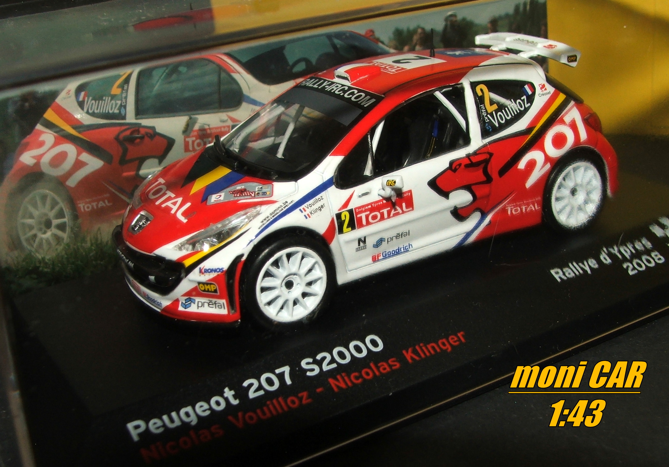 PEUGEOT 207 S2000 No.2 - Nicolas Vouilloz - Nicolas Klinger - Rallye d´Ypres 2008 (1:43) Altaya/IXO