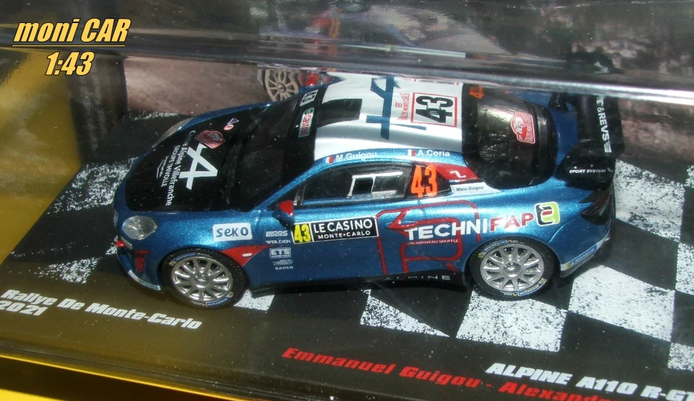 ALPINE A110 R-GT No.43 - Emmanuel Guigou - Alexandre Coria - Rally Monte Carlo 2021 (1:43) Altaya/IXO
