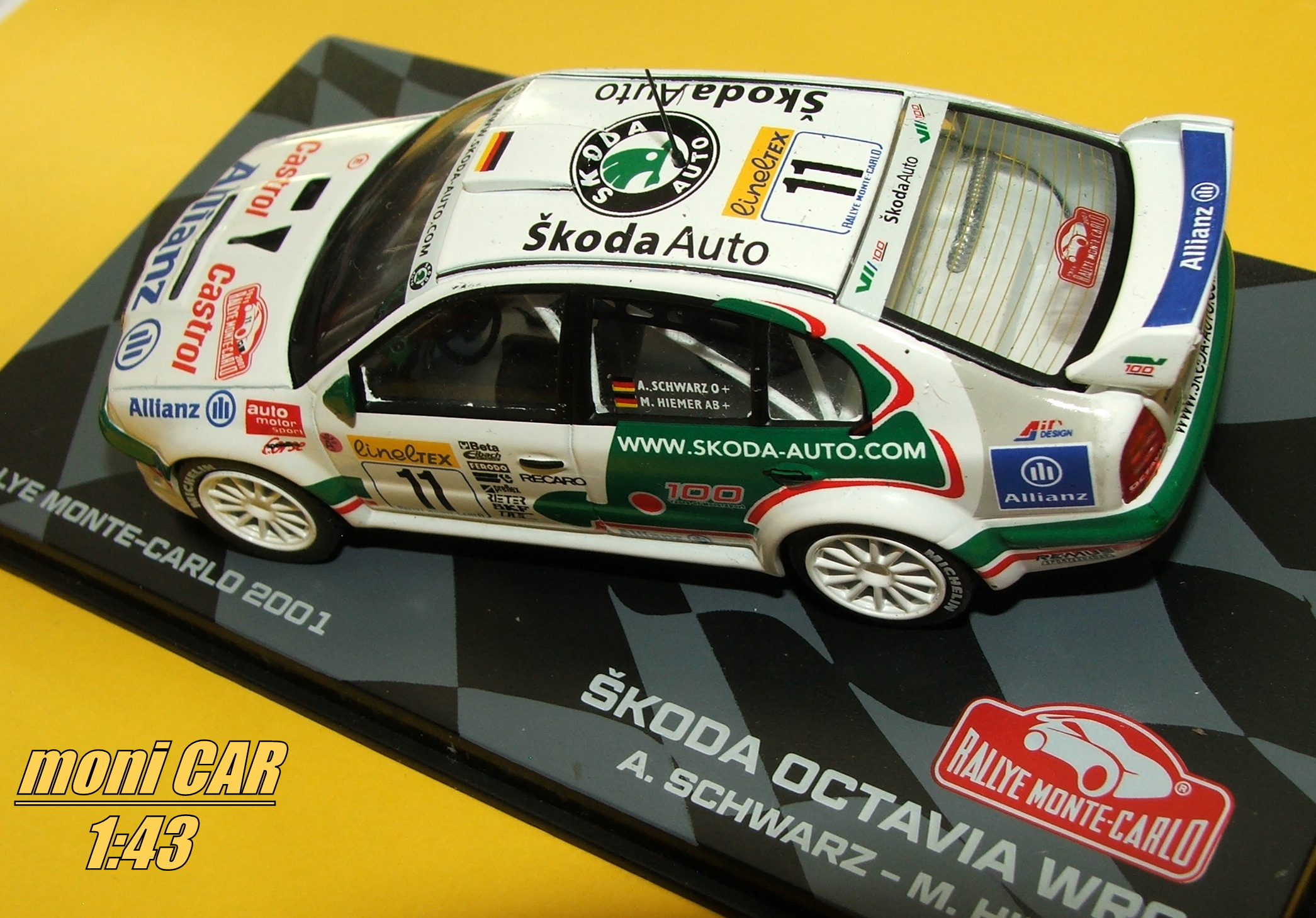 ŠKODA Octavia WRC No.11 - Armin Schwarz - Manfred Hiemer - Rally Monte Carlo 2001 (1:43) Altaya/IXO