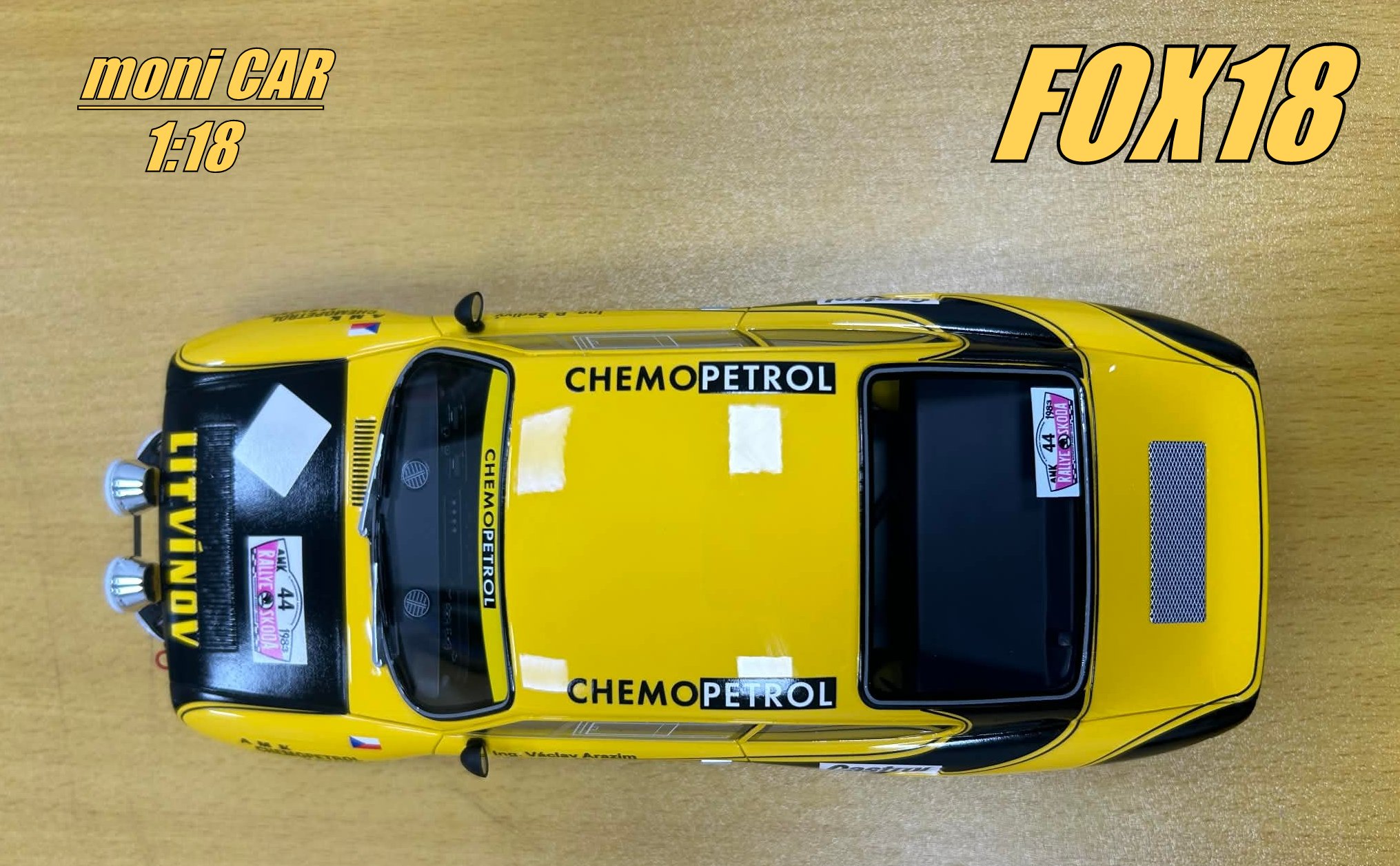 Škoda 130 RS No. 44 - Václav Arazim - Pavel Šedivý - Chemopetrol Litvínov - Rally Škoda 1983 (1:18) FOX18