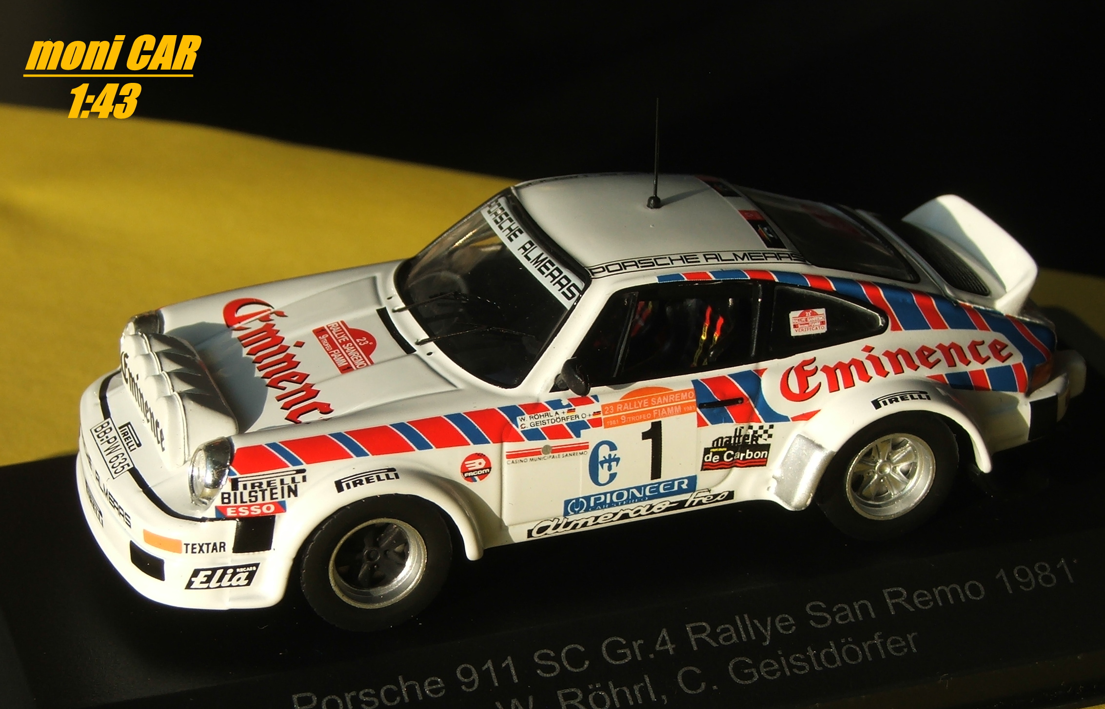 PORSCHE 911 SC Gr.4 No.1 W. Rohrl - C. Geistdorfer Rallye San Remo 1981 (1:43) CMR