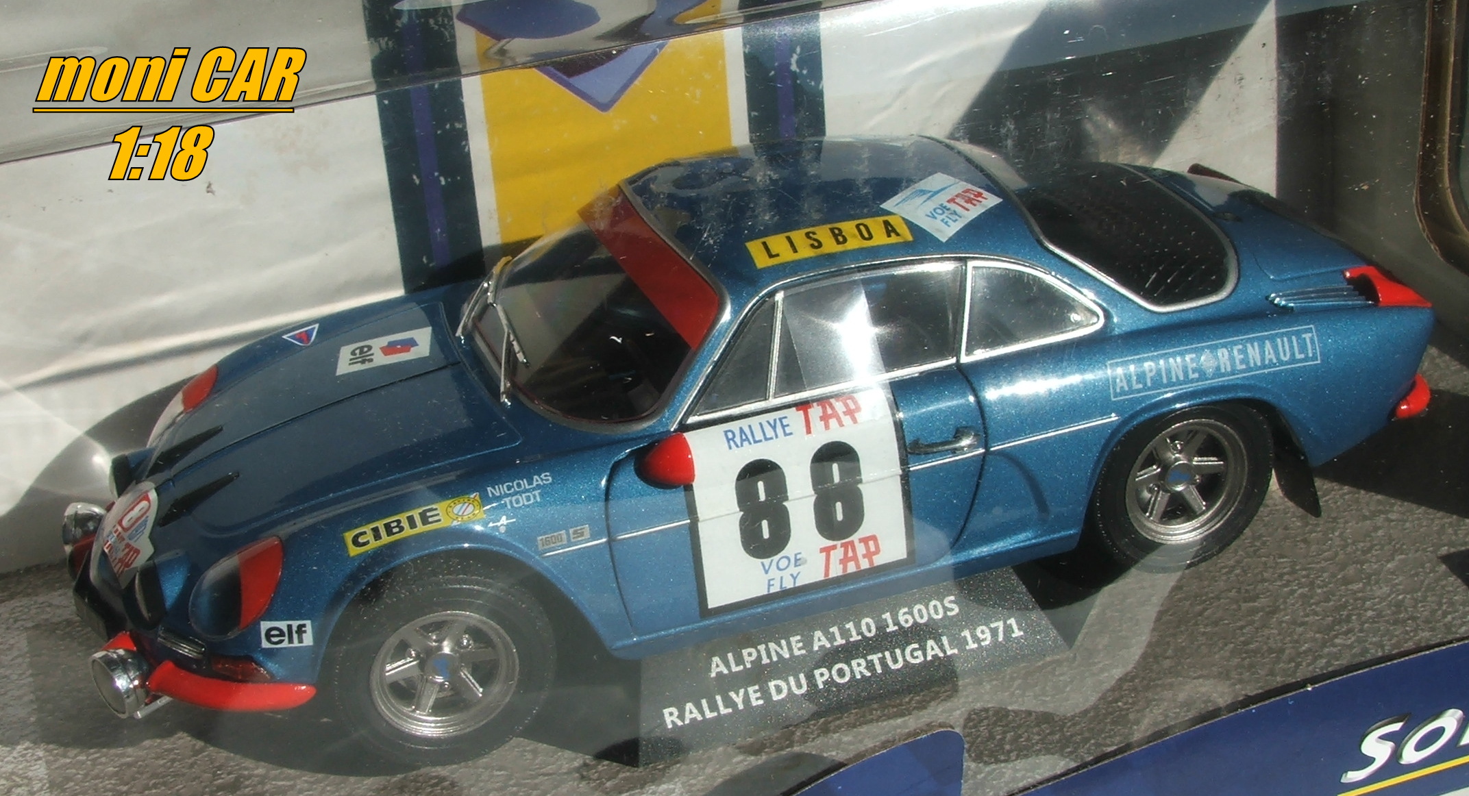 ALPINE A110 1600S #88 J.P.NICOLAS - J.TODT winner Rallye du Portugal 1971 (1:18) SOLIDO