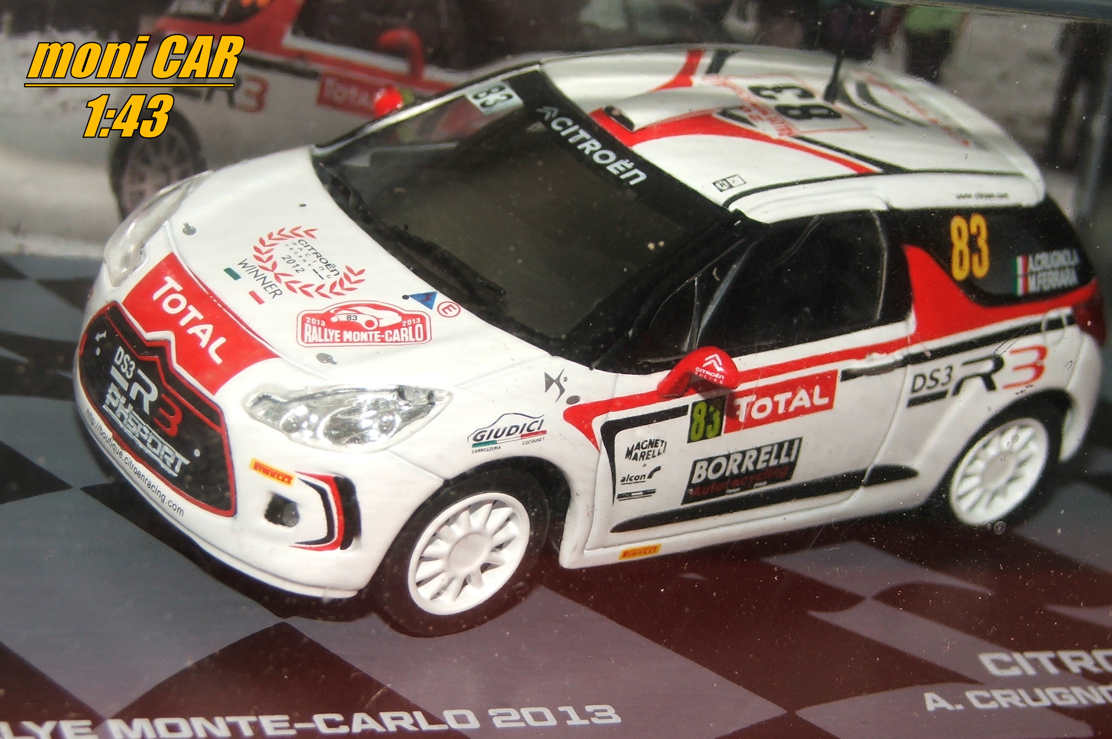 CITROEN DS 3 R3 - No.83 - A. Crugnola - M. Ferrara Rallye Monte Carlo 2013 (1:43) Altaya/IXO